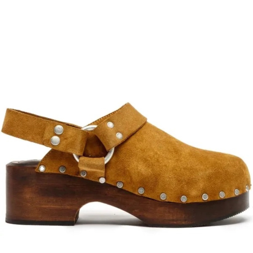 Re/Done suede-leather mules